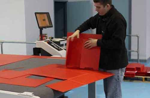 Zund g3 plotter A person using a Zund g3 plotter
