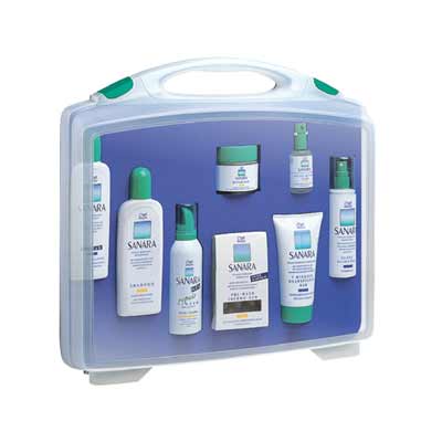 Sample case with presentation foam and products inside