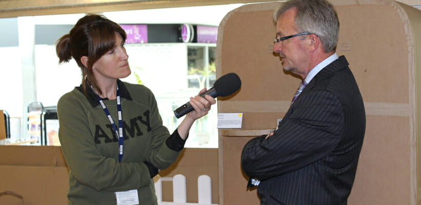 David Pedley being interviewed by BBC Radio Wiltshire