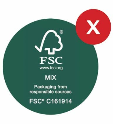 FSC logo used incorrectly within an outer shape