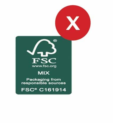 An example of FSC logo that has been squashed