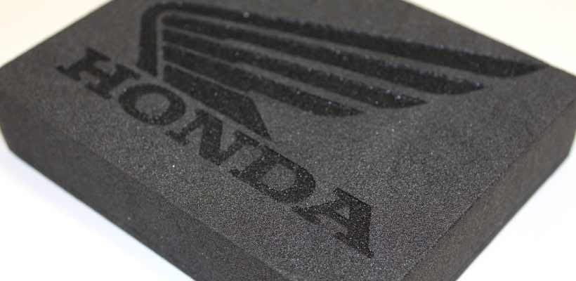 branded-foam A foam insert with laser etched branding