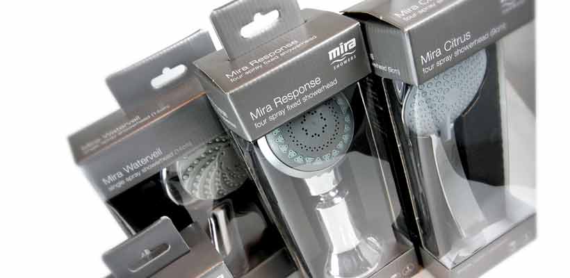 A collection of grey retail packaging boxes