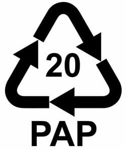 PAP 20 corrugated packaging symbol