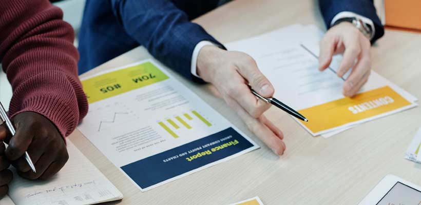 Reports on a desk