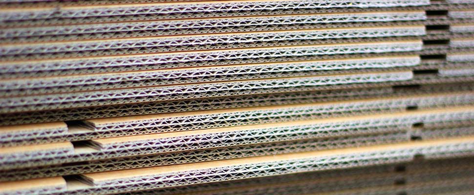 Stack of corrugated cardboard sheets