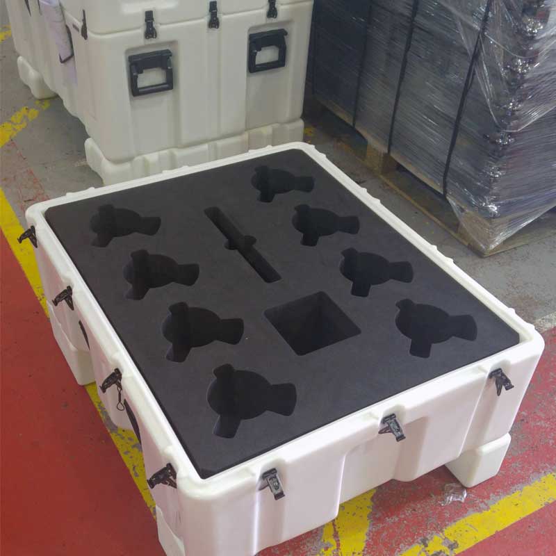 Equipment cases with recycled foam