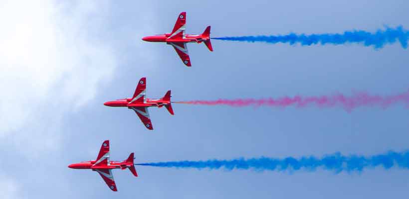 Red Arrows Display Red Arrows flying in formation
