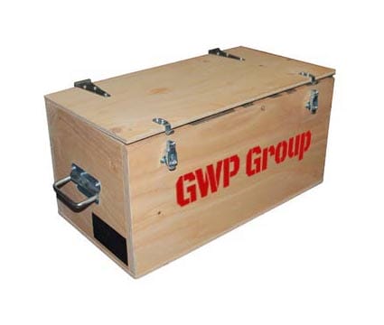 Hinged wooden packing box