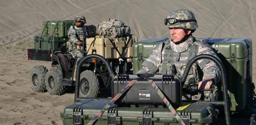 Army personnel in a desert