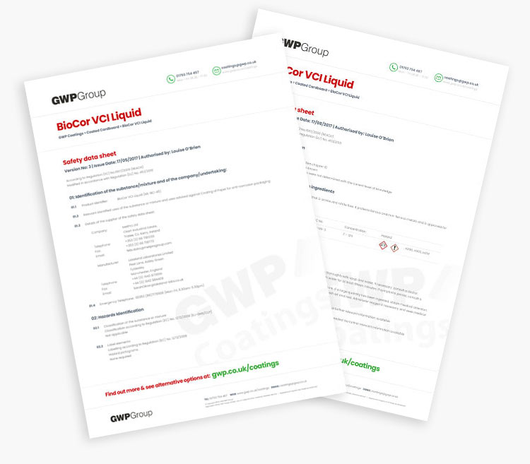 Bio-Cor VCI packaging datasheet
