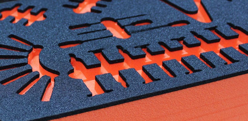 Black and orange engineered foam insert