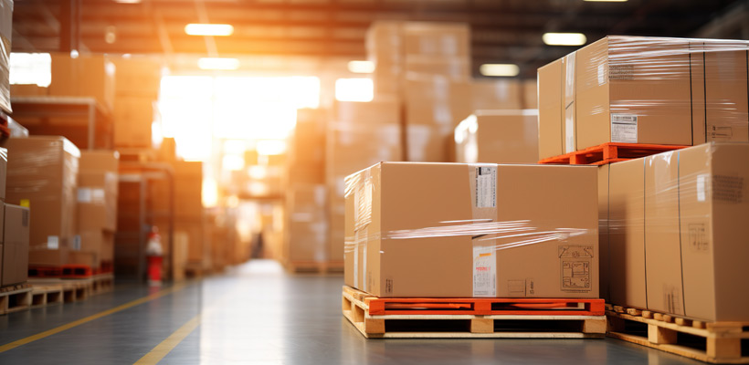 Heavy duty packaging in a warehouse