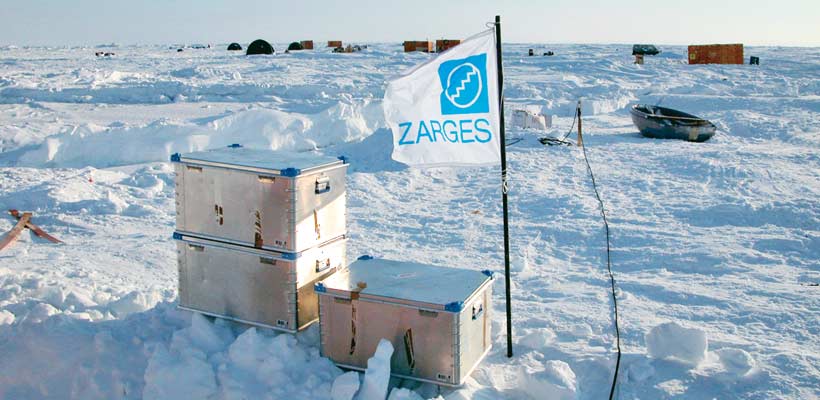 Zarges Eurobox containers in a cold environment