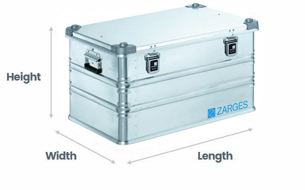 Aluminium kit skip sizes diagram.