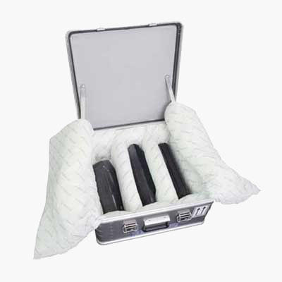 Cirrux inserts inside an aluminium battery case.