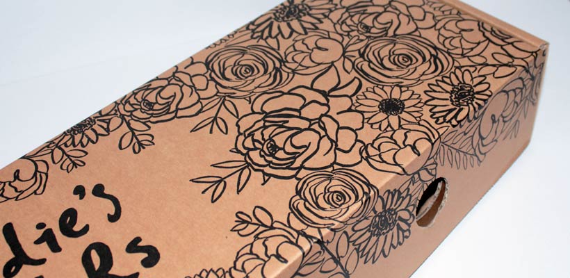 A printed flower box