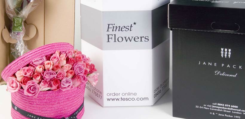 A selection of different types of flower packaging
