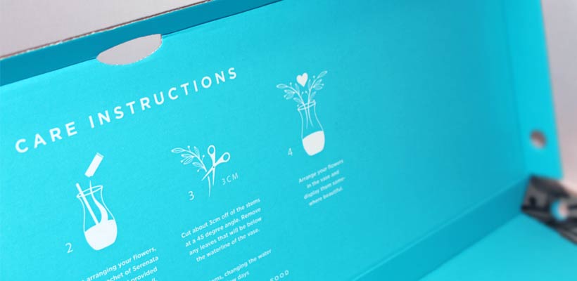 Printed flower packaging