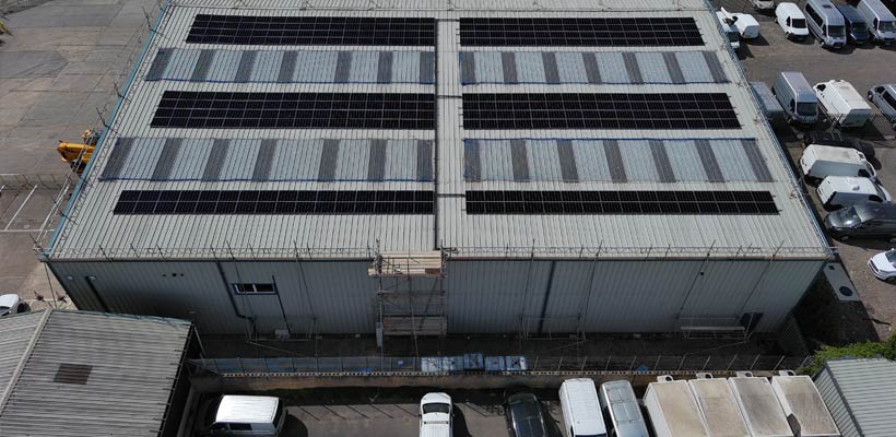 Green packaging company Solar panels on the roof of GWP Conductive