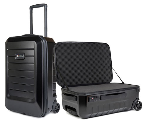 Suitcase with foam inside