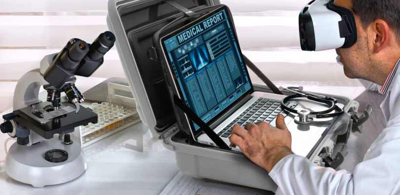 Medical case A person using a Nanuk case for a medical application.