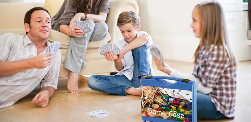 A family playing a game of cards
